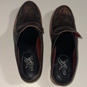 Freebird Slide Mona Lisa Mules Distressed Look Brown Leather